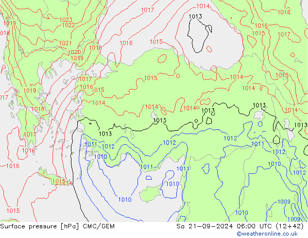 Luchtdruk (Grond) CMC/GEM za 21.09.2024 06 UTC