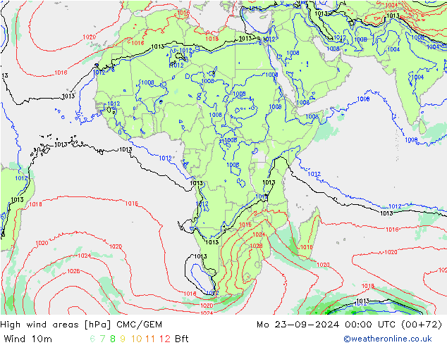 Izotacha CMC/GEM pon. 23.09.2024 00 UTC