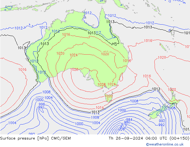 ciśnienie CMC/GEM czw. 26.09.2024 06 UTC