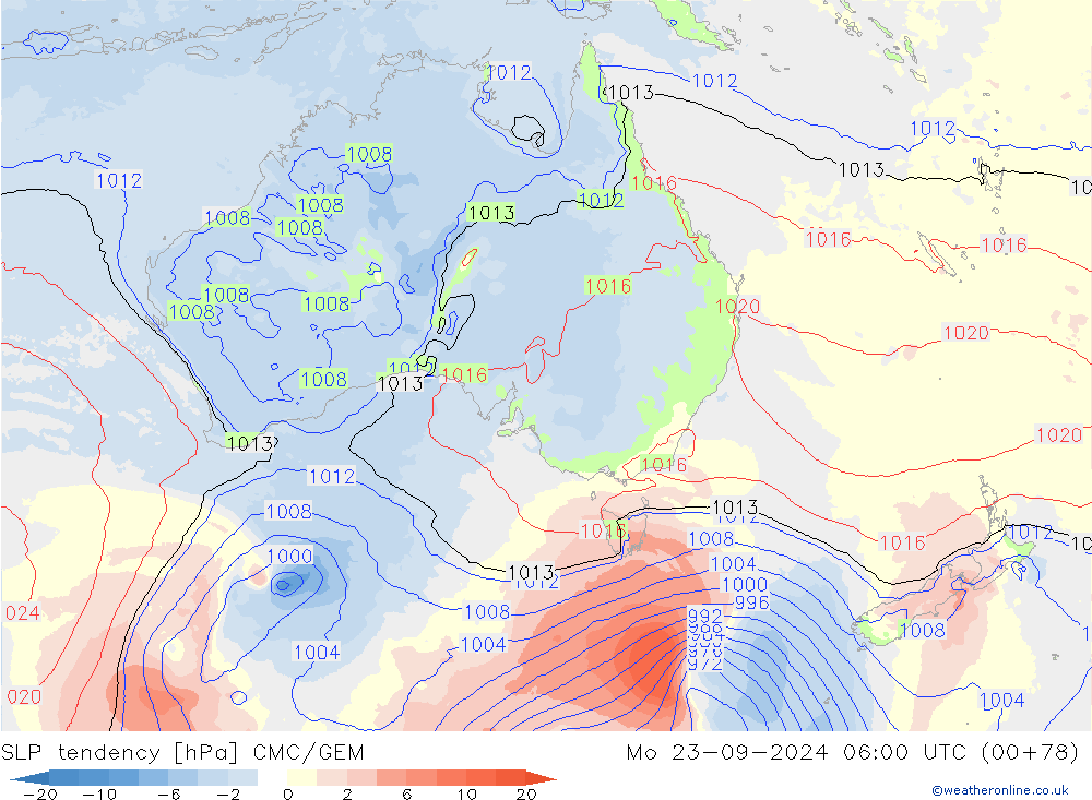 Druktendens (+/-) CMC/GEM ma 23.09.2024 06 UTC