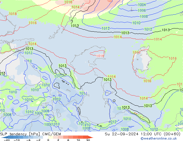 тенденция давления CMC/GEM Вс 22.09.2024 12 UTC