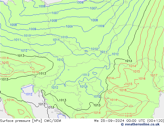 Bodendruck CMC/GEM Mi 25.09.2024 00 UTC