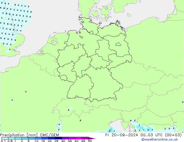 Precipitation CMC/GEM Fr 20.09.2024 03 UTC