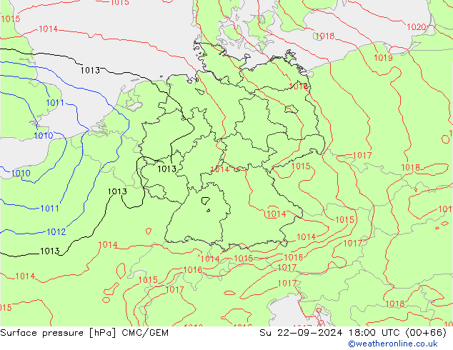 pression de l'air CMC/GEM dim 22.09.2024 18 UTC