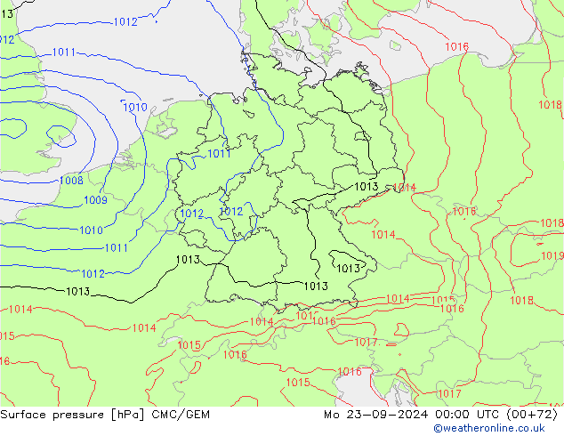 Pressione al suolo CMC/GEM lun 23.09.2024 00 UTC