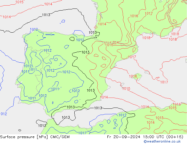 Pressione al suolo CMC/GEM ven 20.09.2024 15 UTC