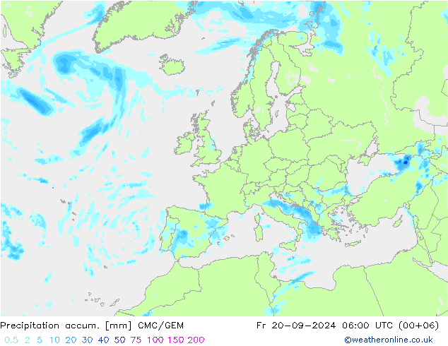 Precipitation accum. CMC/GEM pt. 20.09.2024 06 UTC