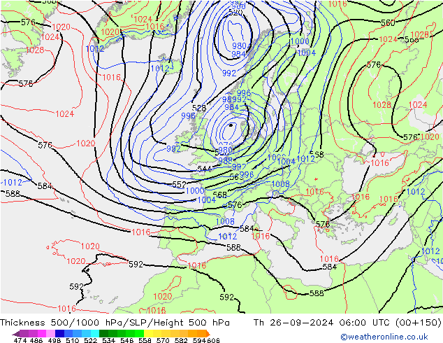 Theta-e 850hPa CMC/GEM Th 26.09.2024 06 UTC