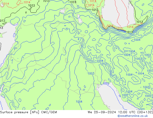 Yer basıncı CMC/GEM Çar 25.09.2024 12 UTC