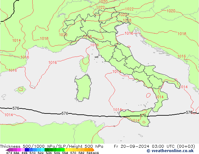 Theta-e 850hPa CMC/GEM Fr 20.09.2024 03 UTC