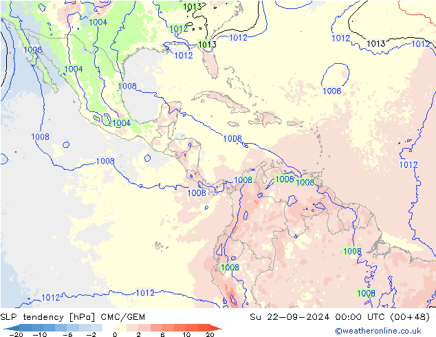 тенденция давления CMC/GEM Вс 22.09.2024 00 UTC