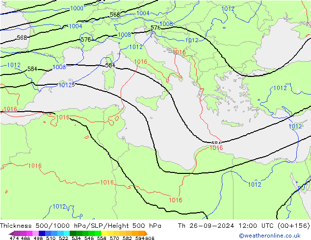 Theta-e 850hPa CMC/GEM Do 26.09.2024 12 UTC