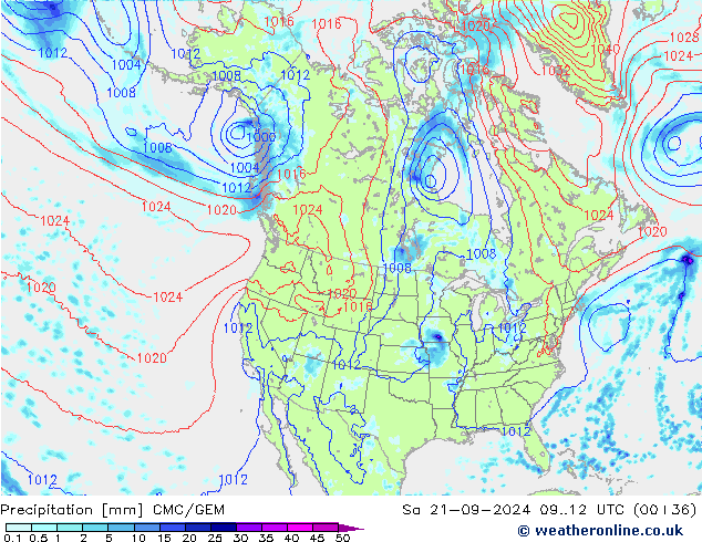 Neerslag CMC/GEM za 21.09.2024 12 UTC