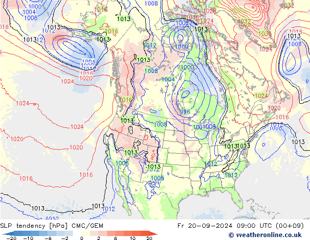 SLP tendency CMC/GEM Sex 20.09.2024 09 UTC