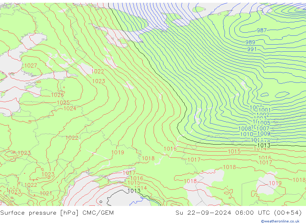 pressão do solo CMC/GEM Dom 22.09.2024 06 UTC