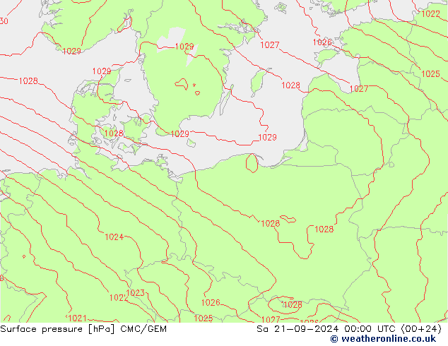 Luchtdruk (Grond) CMC/GEM za 21.09.2024 00 UTC