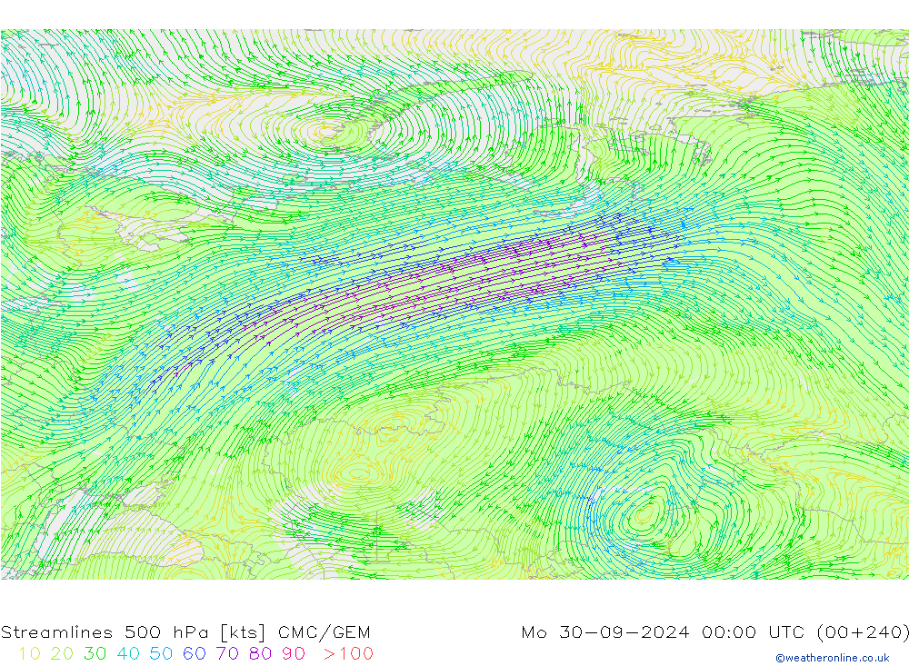  500 hPa CMC/GEM  30.09.2024 00 UTC