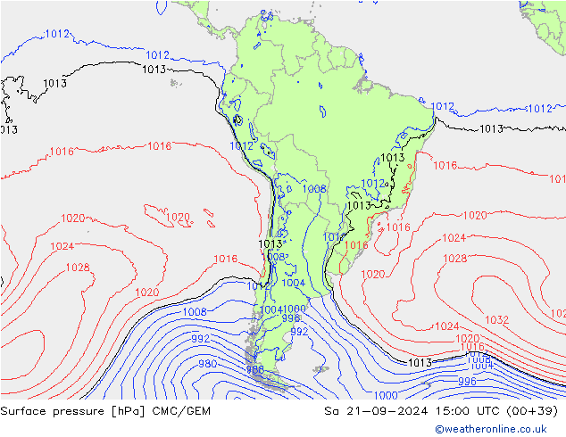 pression de l'air CMC/GEM sam 21.09.2024 15 UTC