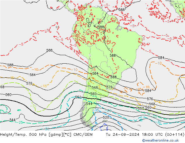 Hoogte/Temp. 500 hPa CMC/GEM di 24.09.2024 18 UTC