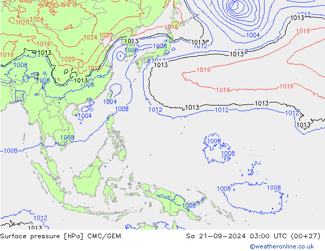 Pressione al suolo CMC/GEM sab 21.09.2024 03 UTC