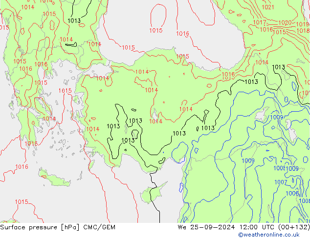 Bodendruck CMC/GEM Mi 25.09.2024 12 UTC