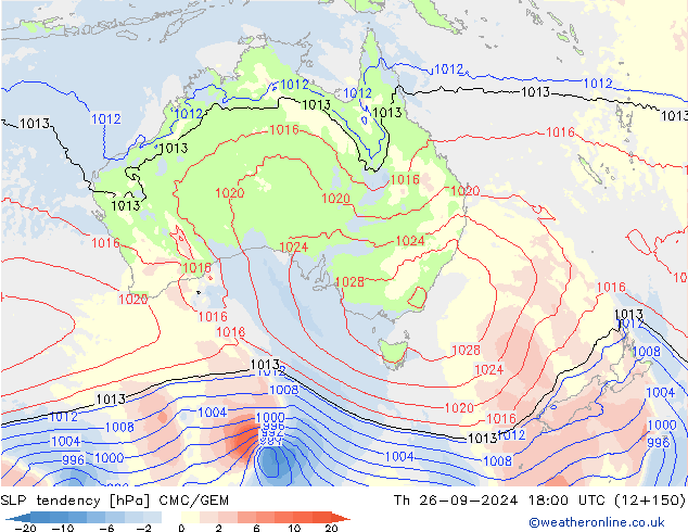 Drucktendenz CMC/GEM Do 26.09.2024 18 UTC