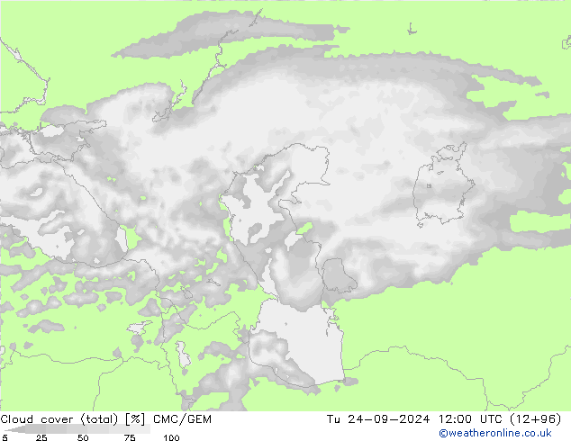 Nuages (total) CMC/GEM mar 24.09.2024 12 UTC