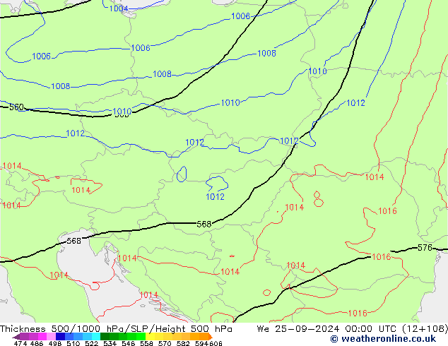 Theta-e 850hPa CMC/GEM  25.09.2024 00 UTC