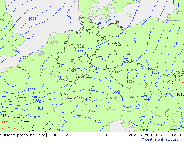 Bodendruck CMC/GEM Di 24.09.2024 00 UTC