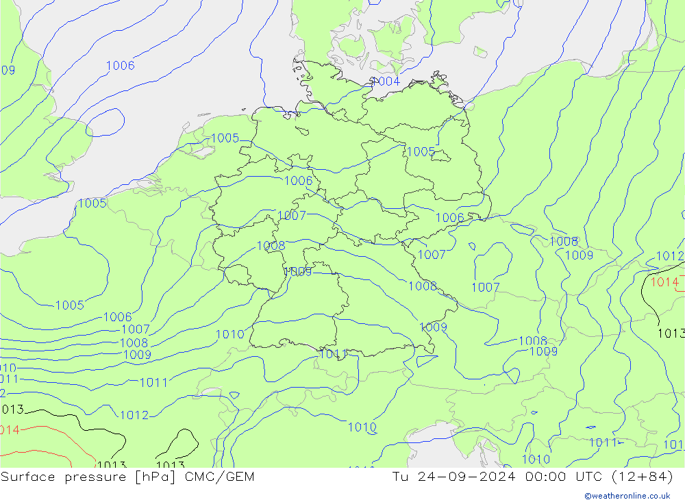 Bodendruck CMC/GEM Di 24.09.2024 00 UTC