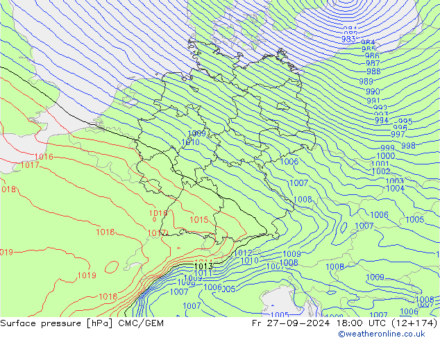 Pressione al suolo CMC/GEM ven 27.09.2024 18 UTC