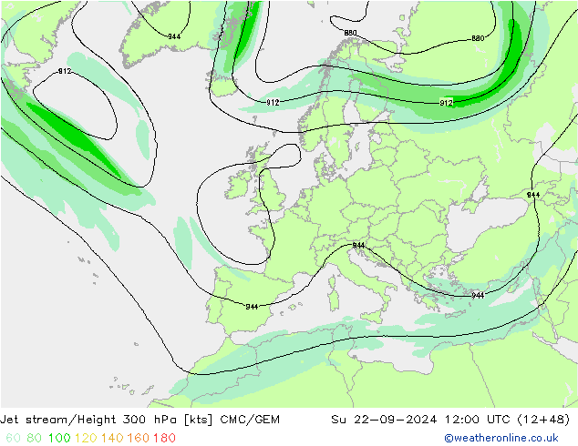 Corriente en chorro CMC/GEM dom 22.09.2024 12 UTC