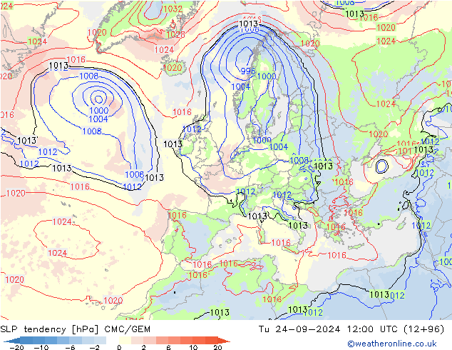 Drucktendenz CMC/GEM Di 24.09.2024 12 UTC