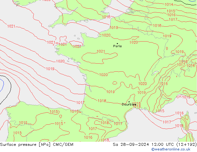 Yer basıncı CMC/GEM Cts 28.09.2024 12 UTC