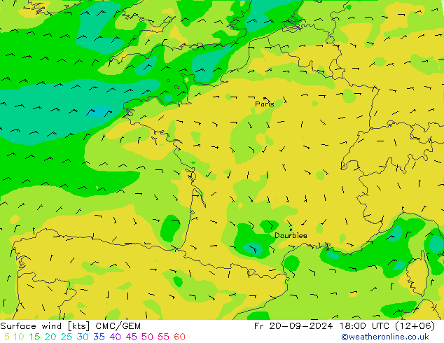 Bodenwind CMC/GEM Fr 20.09.2024 18 UTC