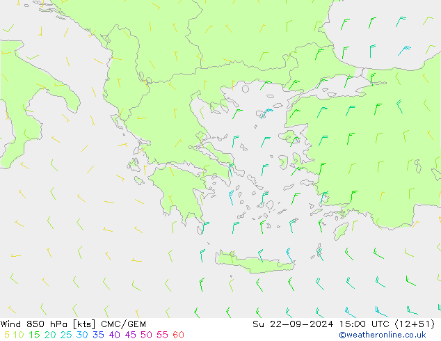 Wind 850 hPa CMC/GEM So 22.09.2024 15 UTC