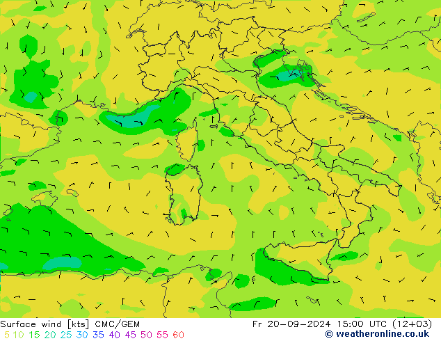  10 m CMC/GEM  20.09.2024 15 UTC