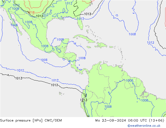 Luchtdruk (Grond) CMC/GEM ma 23.09.2024 06 UTC