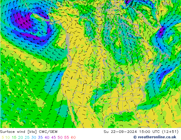 Bodenwind CMC/GEM So 22.09.2024 15 UTC