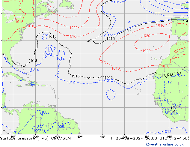 Luchtdruk (Grond) CMC/GEM do 26.09.2024 06 UTC