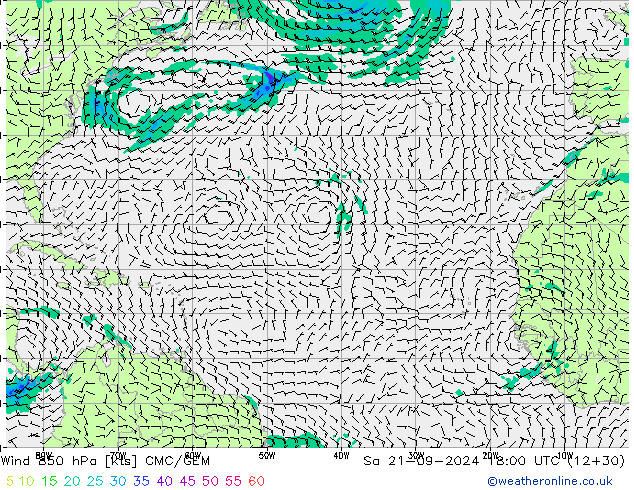 Vento 850 hPa CMC/GEM Sáb 21.09.2024 18 UTC