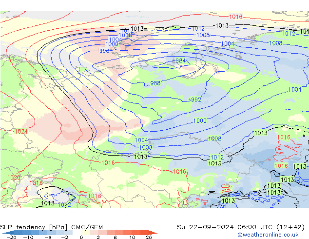 тенденция давления CMC/GEM Вс 22.09.2024 06 UTC