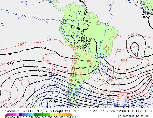 Theta-e 850hPa CMC/GEM ven 27.09.2024 12 UTC