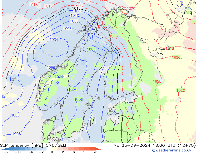 тенденция давления CMC/GEM пн 23.09.2024 18 UTC
