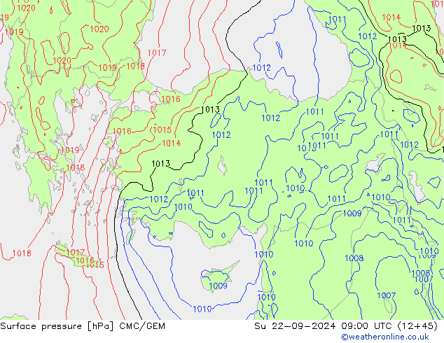 Yer basıncı CMC/GEM Paz 22.09.2024 09 UTC