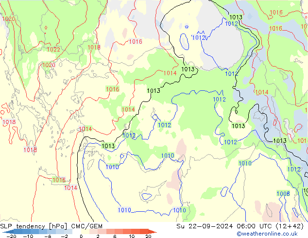 Drucktendenz CMC/GEM So 22.09.2024 06 UTC