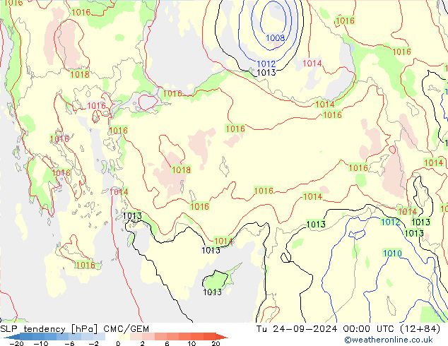 Tendencia de presión CMC/GEM mar 24.09.2024 00 UTC