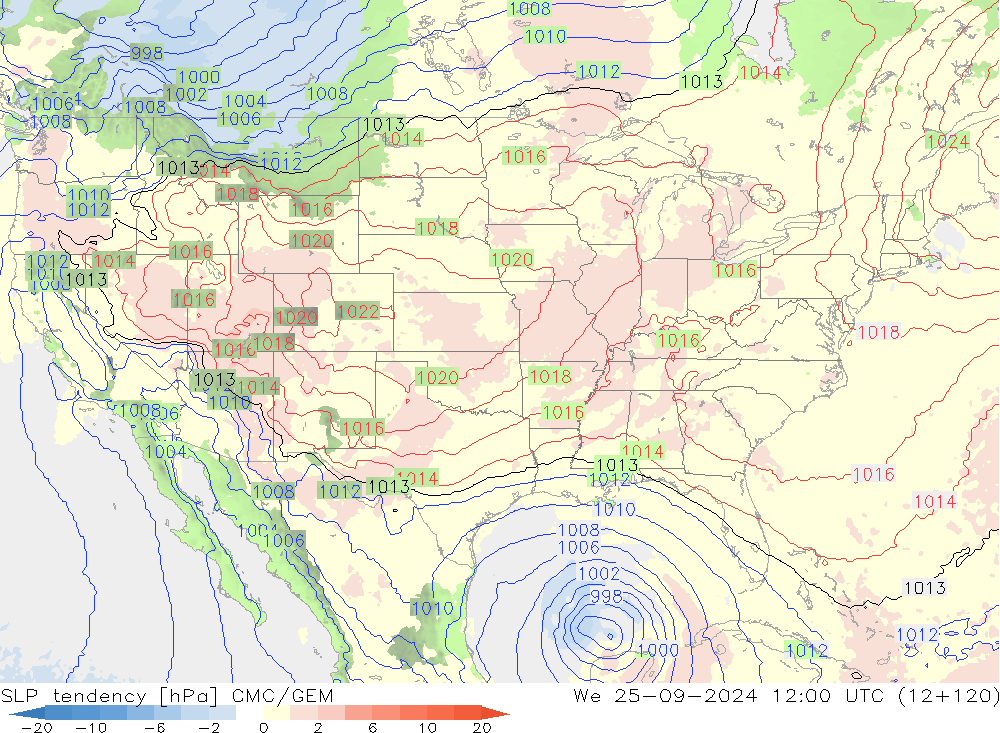 Druktendens (+/-) CMC/GEM wo 25.09.2024 12 UTC