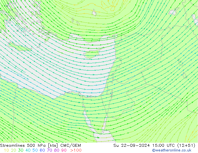  500 hPa CMC/GEM  22.09.2024 15 UTC