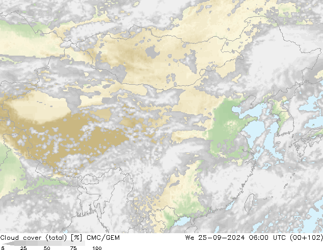 云 (总) CMC/GEM 星期三 25.09.2024 06 UTC